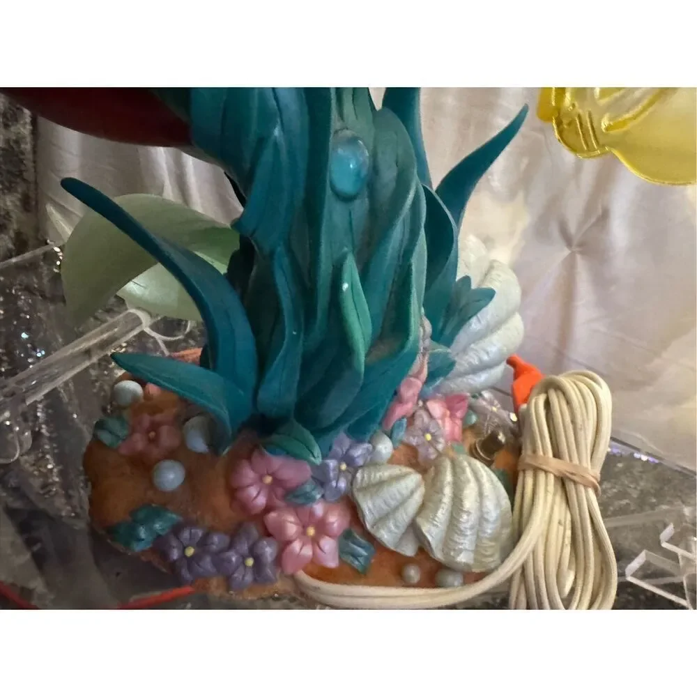 Vintage 2004 Disney Little Mermaid Ariel Seaflower Serenade Lamp W/ Night-light